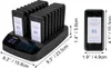 A product shot of a restaurant pager system with dimensions shown. Produktbild-Vorschau