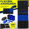 MASKO® Wandregal + Stapelboxen + Werkzeughalter | 45 tlg Produktbild-Vorschau 5