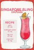vianmo Holzschild 18x12 cm Singapore Sling Cocktail Recipe Produktbild-Vorschau 1