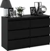 Kommode mit 6 Schubladen Schwarz Matt 100x33,5x71,5 Produktbild-Vorschau 5
