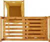 A top-down view of a bamboo laundry basket with two fabric bags. Produktbild-Vorschau