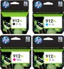 Four HP 912XL ink cartridge packages are arranged in a 2x2 grid. Produktbild-Vorschau