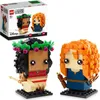 Two LEGO BrickHeadz figures, Vaiana and Merida, are displayed in front of their packaging. Produktbild-Vorschau