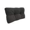 A dark gray tufted cushion is shown against a white background. Voir les images du produit
