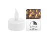 A single LED tea light is shown on the left, with a collage of multiple LED tea lights in glass holders and a diagram illustrating the timer function on the right. Anteprima dell’immagine prodotto