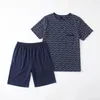 GIANVAGLIA Herren Pyjama Set Blau Schlafanzug Shorty Produktbild-Vorschau 1