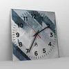 Wanduhr - Quadrat - Glasuhr - Blau Weiß Figuren - 40x40cm - Produktbild-Vorschau 4