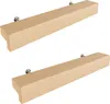 Two light brown wooden handles with silver mounting hardware are shown against a white background. Produktbild-Vorschau