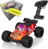 A remote-controlled off-road car and its controller are displayed against a white background, with the product's packaging visible in the upper left corner. Anteprima dell’immagine prodotto