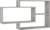 A gray, modern, geometric wall shelf unit with multiple compartments. Produktbild-Vorschau