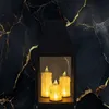Lanterne noire avec 3 bougies LED 35 cm Voir les images du produit 3