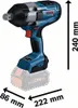 A Bosch GDS 18V-1050 H impact wrench with dimensions indicated. Produktbild-Vorschau