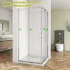 100x100cm 195cm Eckeinstieg Dusche Schiebetür Produktbild-Vorschau 1