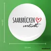 Huuraa Button Saarbrücken verliebt 25mm rund mit Produktbild-Vorschau 3
