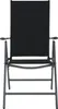 A front view of a black folding chair with a gray metal frame. Náhled obrázku produktu