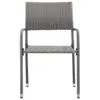 A single gray polyrattan garden chair is shown from the front against a white background. Produktbild-Vorschau