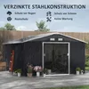 Outsunny Gerätehaus mit Fundament aus Metall, Kohlegrau, Produktbild-Vorschau 4
