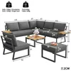 Merax L-Form Gartenmöbel Set 7 Personen, Wetterfeste Produktbild-Vorschau 12
