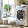 XXL Wäschekorb aus Baumwolle mit Griffen 55 x 43 x 30 cm in Weiß-Braun Produktbild-Vorschau
