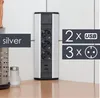 DELIGHT - Eckeinbausteckdose mit 2x USB und 3 Steckdosen - Produktbild-Vorschau 1