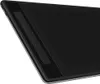 A close-up view of the side of a black graphics tablet with silver trim and textured grip. Produktbild-Vorschau