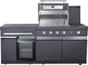 BUSCHBECK Outdoorküche Newcastle schwarz, B199 x T58 x H120 Produktbild-Vorschau 2