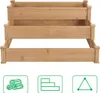 A three-tiered wooden raised garden bed. Produktbild-Vorschau