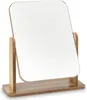 A tabletop mirror with a wooden frame and base, shown against a white background. Produktbild-Vorschau