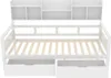 Sweiko rozkładana sofa 90x200, szuflady i półki, stelaż Podgląd zdjęcia produktu 6