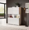 Komoda wysoka TOLEDO Szerokość 122 cm Biały laminat / biały Podgląd zdjęcia produktu 2