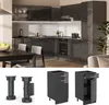 A collage of a modern kitchen setup and individual kitchen cabinet components. Voir les images du produit
