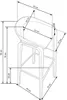 A diagram of a bar stool with dimensions shown. Náhled obrázku produktu