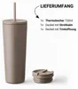 Thermobecher Edelstahl 720ml Kaffee Becher Trinkbecher Strohhalm isoliert Vinsun Produktbild-Vorschau