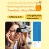 A collage of a woman using a refractometer, a jar of honey, and a measurement scale. Produktbild-Vorschau