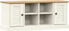 vidaXL Schuhbank VIGO Weiß 106x35x45 cm Massivholz Kiefer Produktbild-Vorschau 1