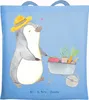 Mr. & Mrs. Panda Tote Bag Pinguin Gartenarbeit - Sky Blue - Produktbild-Vorschau 1