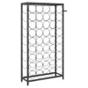 A black metal wine rack with multiple circular compartments for bottles. Náhled obrázku produktu
