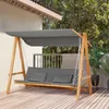 Outsunny Hollywoodschaukel mit Bettfunktion 3-Sitzer mit Produktbild-Vorschau 2