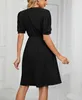 ASKSA Damen Kleider Sommer Kurzarm V-Ausschnitt kleid mit Produktbild-Vorschau 5