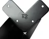 A close-up view of a black metal table leg bracket with the brand logo embossed on it. Náhľad obrázku produktu