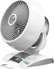A white modern fan with a remote control is displayed on a white background. Produktbild-Vorschau