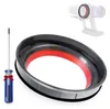 A close-up of a vacuum cleaner dustbin seal ring and a screwdriver with a red bow. Produktbild-Vorschau