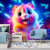 Vlies fototapete Neon-Hamster 200x140 cm Feeby Bunt inkl. Produktbild-Vorschau 2