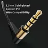 Close-up of a gold-plated 3.5mm audio jack with text highlighting its features. Produktbild-Vorschau