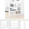 The Living Store Bücherregal/Raumteiler Weiß 100x30x103 cm Produktbild-Vorschau 1