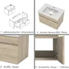 Waschtisch mit Unterschrank 60cm BERGEN Badmöbel Set Eiche Produktbild-Vorschau 5