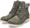A pair of green women's boots on a white background. Produktbild-Vorschau