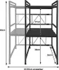 A diagram showing the dimensions of a microwave shelf. Náhled obrázku produktu