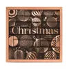 An advent calendar with decorative Christmas ornaments on a dark background, framed by a copper border. Produktbild-Vorschau