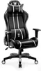 A black gaming chair with white accents is shown against a white background. Náhled obrázku produktu